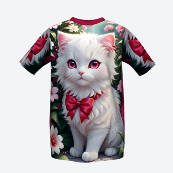 koszulka z kotkiem w kwiatach